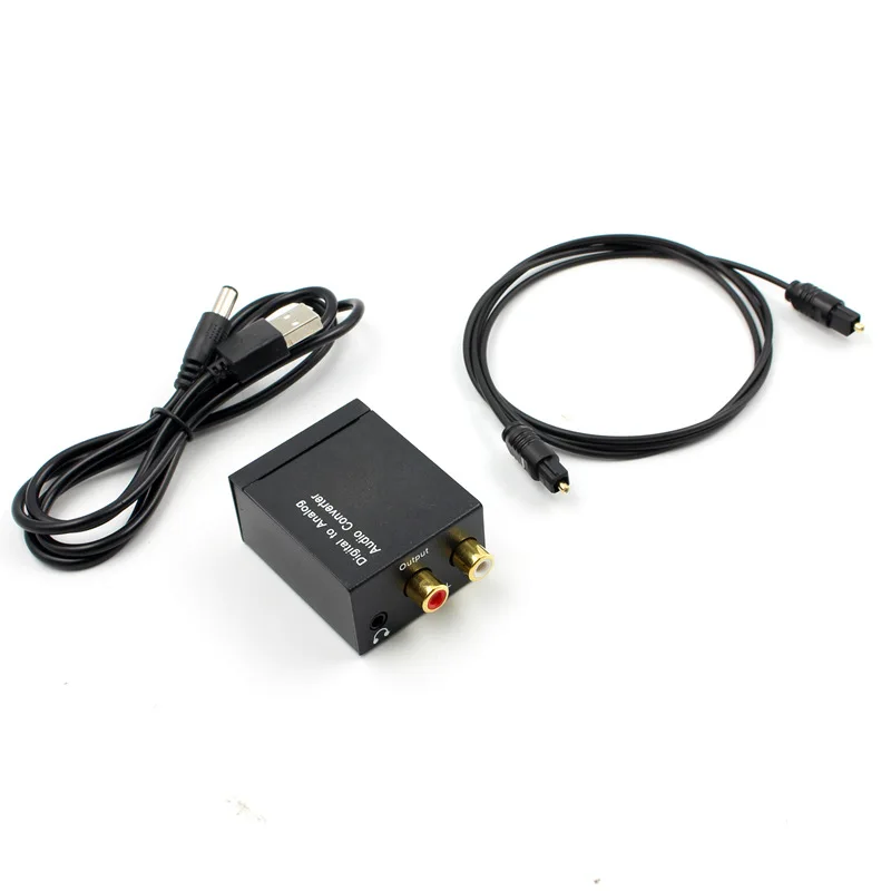 with 3.5MM Audio DAC Digital to Analog Converter Decoder Optical Fiber Coaxial Audio Adapter To RCA Amplifiers