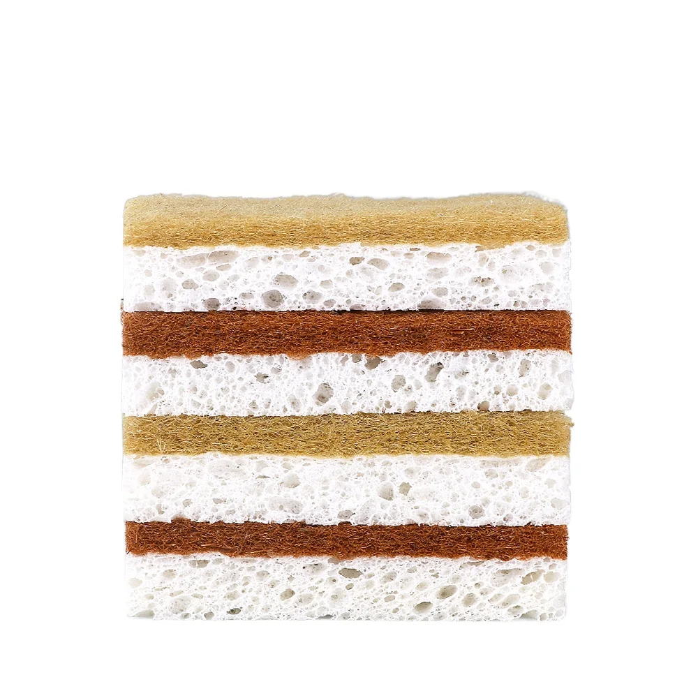 Eco Friendly Natural  Cellulose  Biodegradable Sisal coconut Dish Washing Sponge Kitchen Cleaning