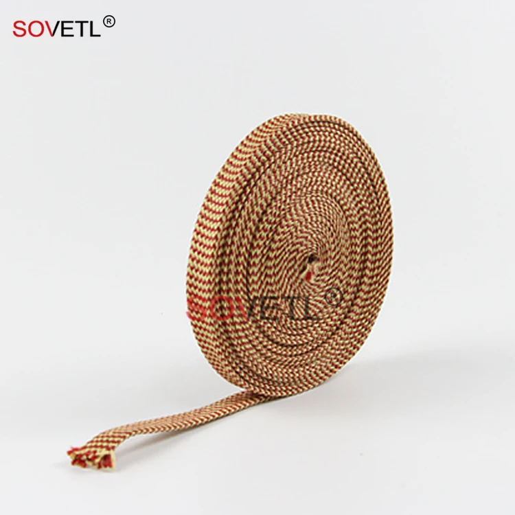 Aramid Hollow Webbing Sleeve Temperature Resistant Tubular Freproof Strap Woven Aramid Double layer webbing