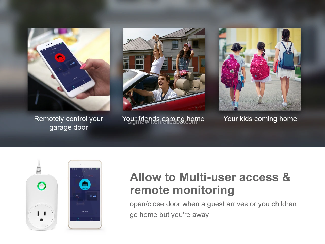 AC100-240V Operated Wifi smart Gate remote control garage door opener Electric Tuya Garage Door Opener