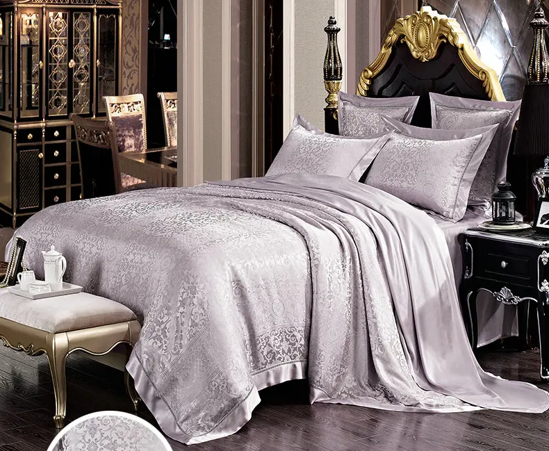 
100% polyester silk jacquard duvet cover 