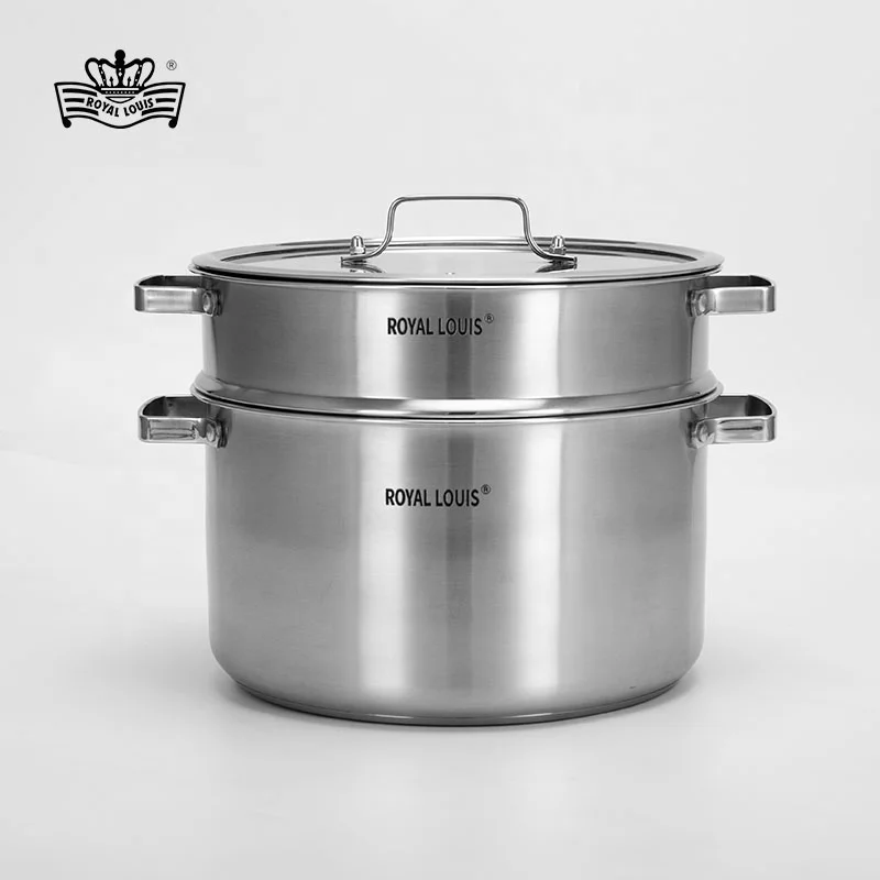 Royal Louis Multifunctional stainless steel double bottom double ear steamer milk pot soup pot for home camping kitchenware