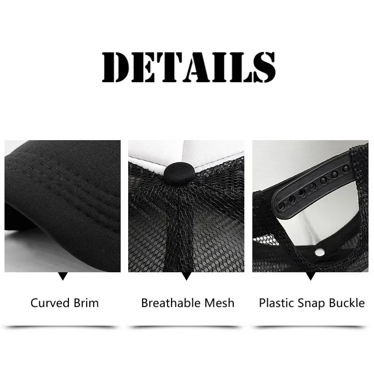 BESTELLA Wholesale Unisex Plain Baseball Cap 5 Panel Gorras High Profile Foam Trucker Hat Mesh Dad Snapback Custom Printing Logo