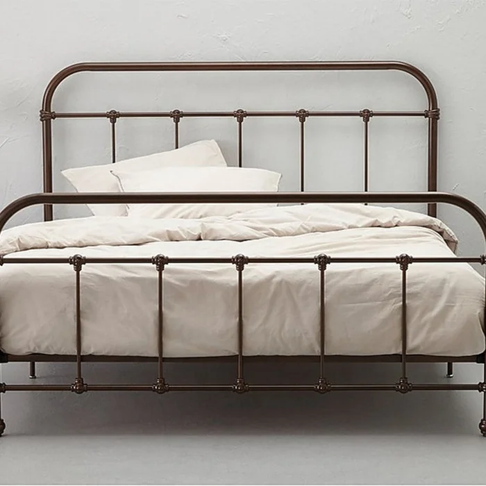 Fashion industrial antique copper bronze color metal bed base frame cast