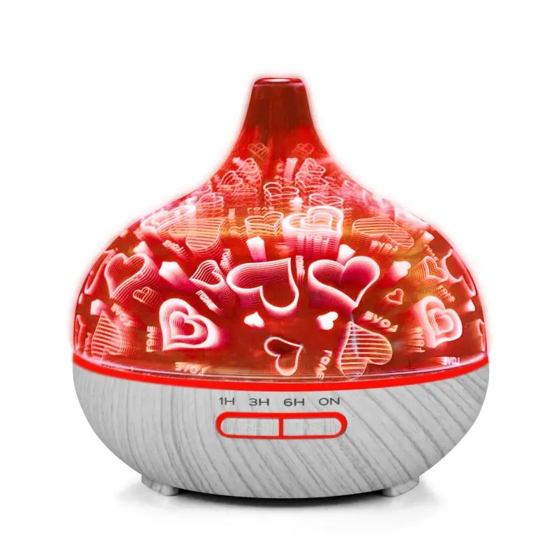 
Customized Private Label 3D Ultrasonic Glass Humidifier Aromatherapy Diffuser Colorful Fireworks Star Wooden Grain Humidifiers 