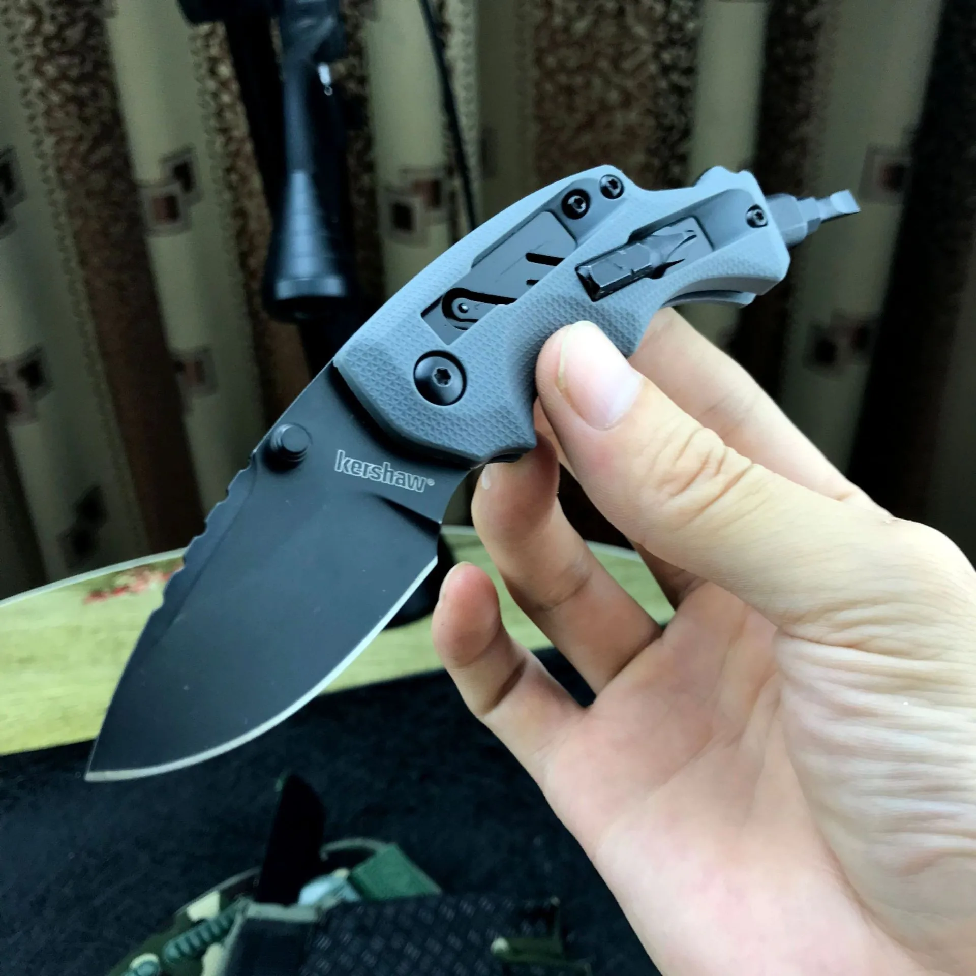 Kershaw 8720 Outdoor camping survival multipurpose bike folding knife with screw bottle opener