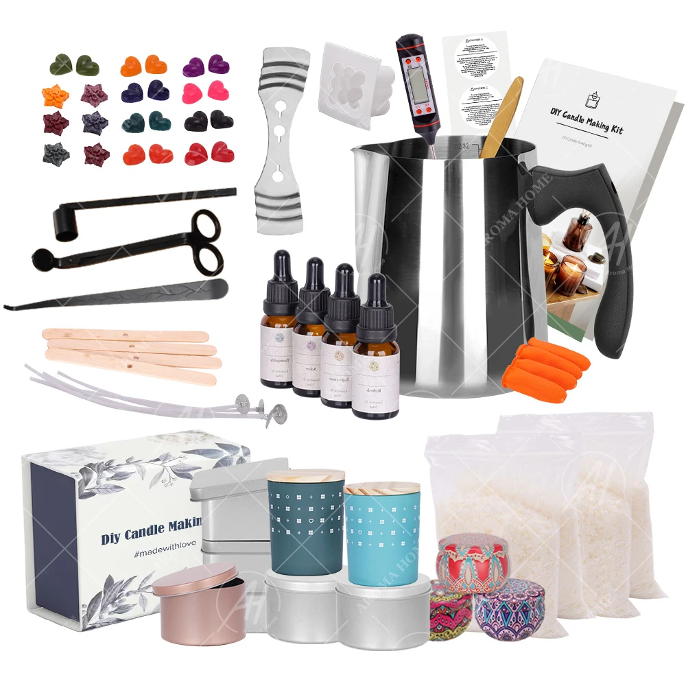 SINGHUA Natural Beeswax Soy Wax Fragrance Candle Mold Luxury DIY Scented Candle Making Accessories Kit Supplies Tools Set