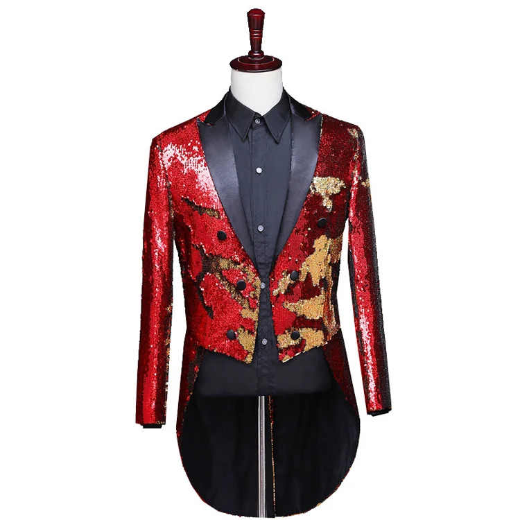New Design Tuxedo Men Suit Dress with Glitter Designer Sequin Jacket Slim Fit Evening Blazers for Men