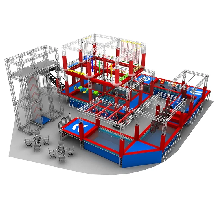Free Design Ninja Course Commercial  Indoor Playground   Trampoline Park Equipment Kids and Adult Ninja Warrior Obstacle Course