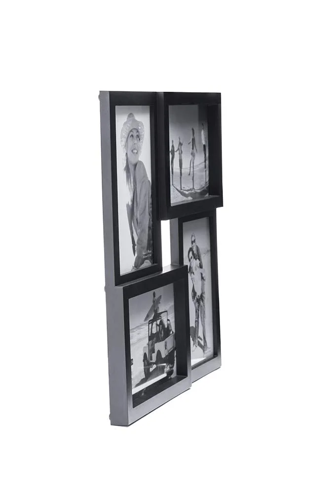 
Black Plastic Collage Frame Photo Set 4 x 6 4 Opening 10x15cm Collage Decorative art Photo Frame for Displaying hanging 
