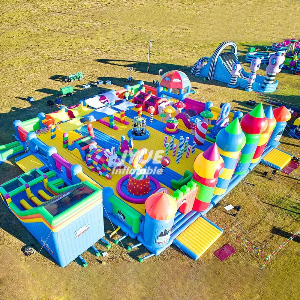 China Manufacturer Customized Large Bouncer Slide Inflatable Sports Amusement Theme Park PVC Tarpaulin