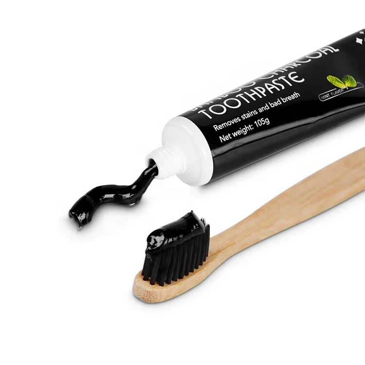 hot sell eco Bamboo Charcoal Teeth Whitening Black Toothpaste Removes Stains Bad Breath