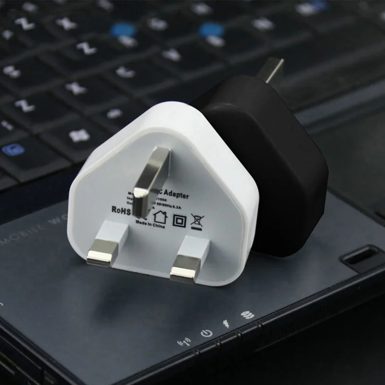 UK 3 Pin Plug Charger Travel 5V 1A USB Charger Adapter High Quality Wall Charger for iPhone