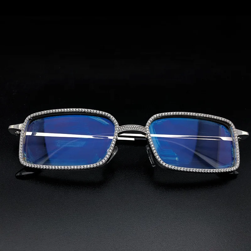 Заводские пользовательские S925 серебро 10K 14K 18K из цельного золота со льдом VVS натуральный Алмаз Муассанит очки оправа солнцезащитные