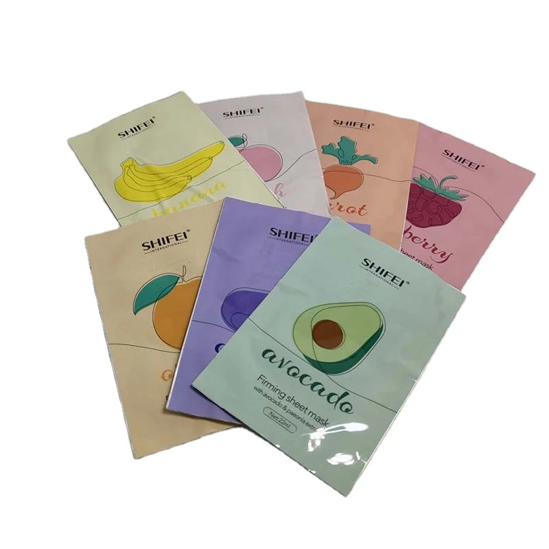 Оптовая продажа, 8 растительный фруктовый экстракт, увлажняющая Корейская маска для лица, лист для ухода за кожей, пользовательский косметический лист для лица