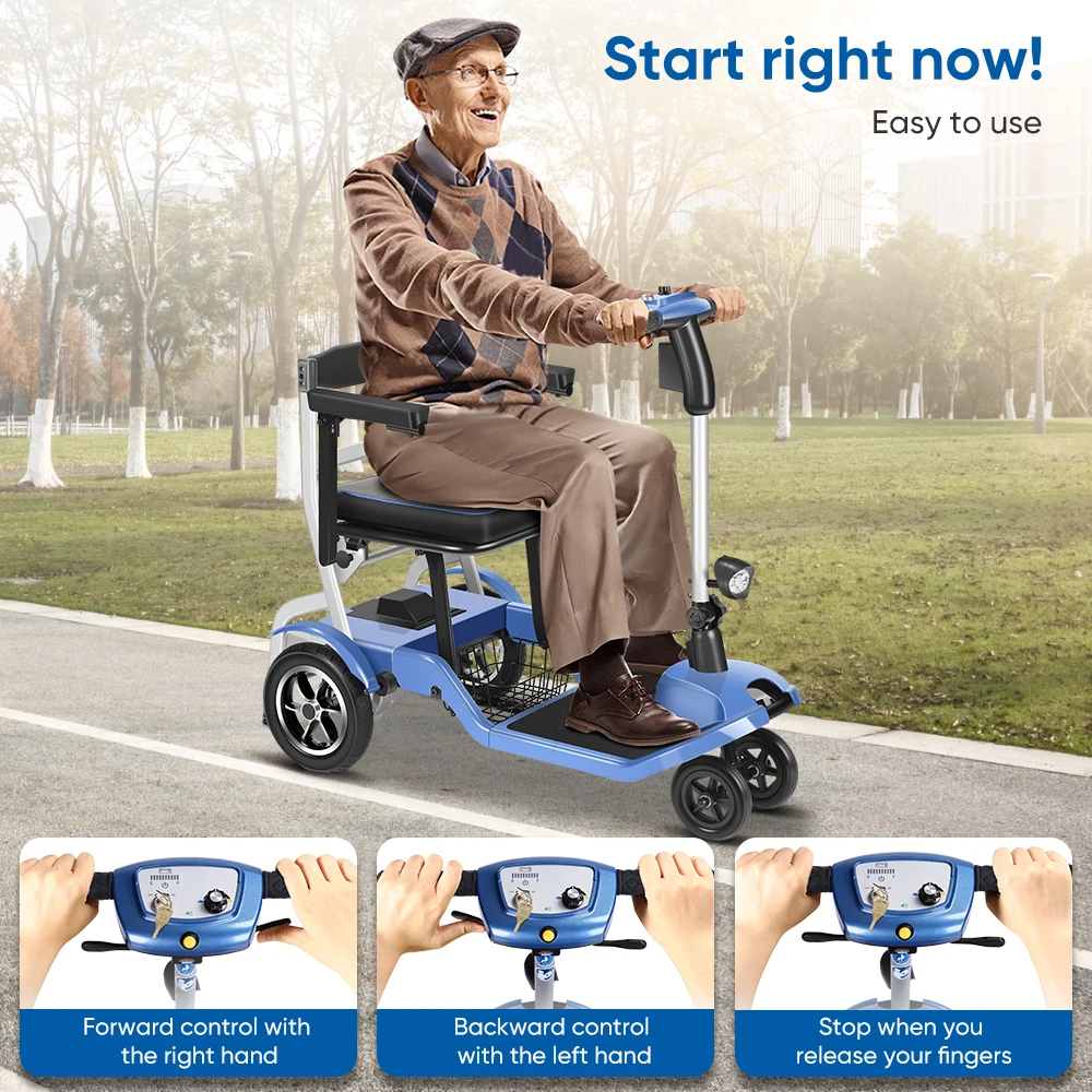 New Design 3 Wheel Portable Airlines Approved Lightweight Mobility Scooter for Seniors Disabled