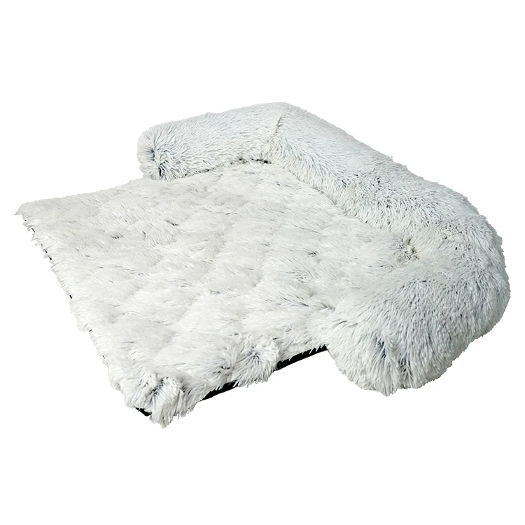 2022 New Design Luxury 4 Functions Quilted Pet Couch Protector Pet Beds Sofa Faux Fur Cozy Washable Dog Bed