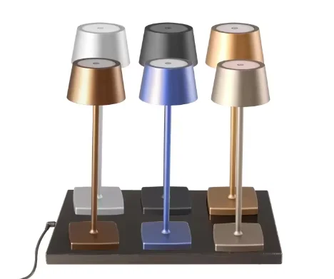 Table lamp, lamp body separation, wireless charging base, rotating 3pin wireless charging connector, magnetic connector