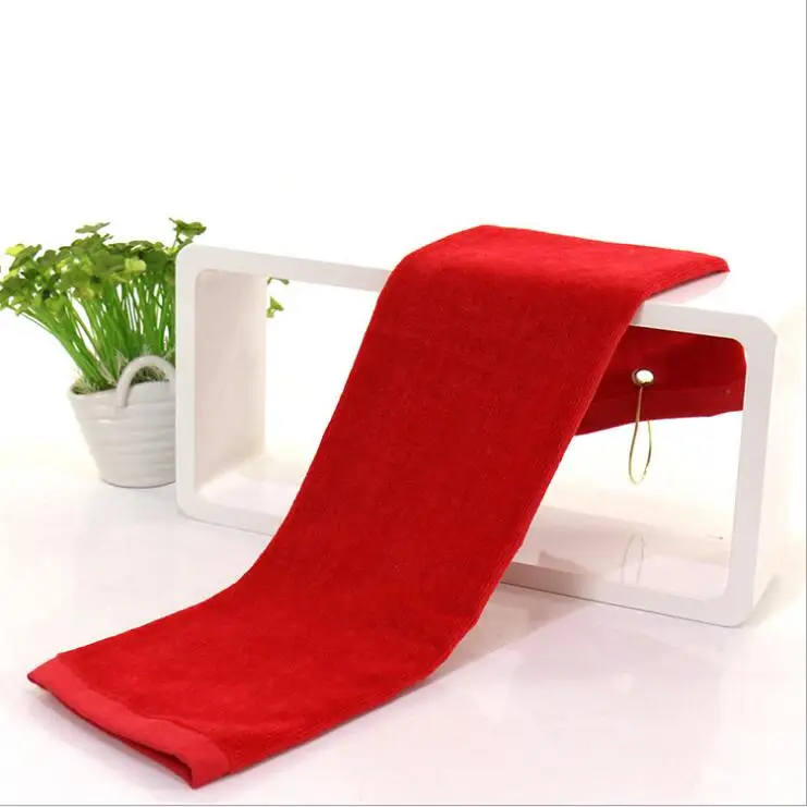 
Custom Design Logo Embroidered Cotton Golf Towel With Velour Finish Surface 