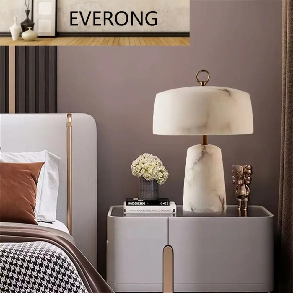 Luxury Marble Household Lamp Spanish Alabaster Table Lamp Bedroom Dining Modern Table Lamp