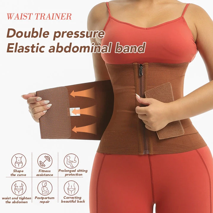Custom Logo Women Workout Gym Neoprene Faja Latex Sweat Trimmer Belt Slimming Body Shaper Waist Trainer for Women