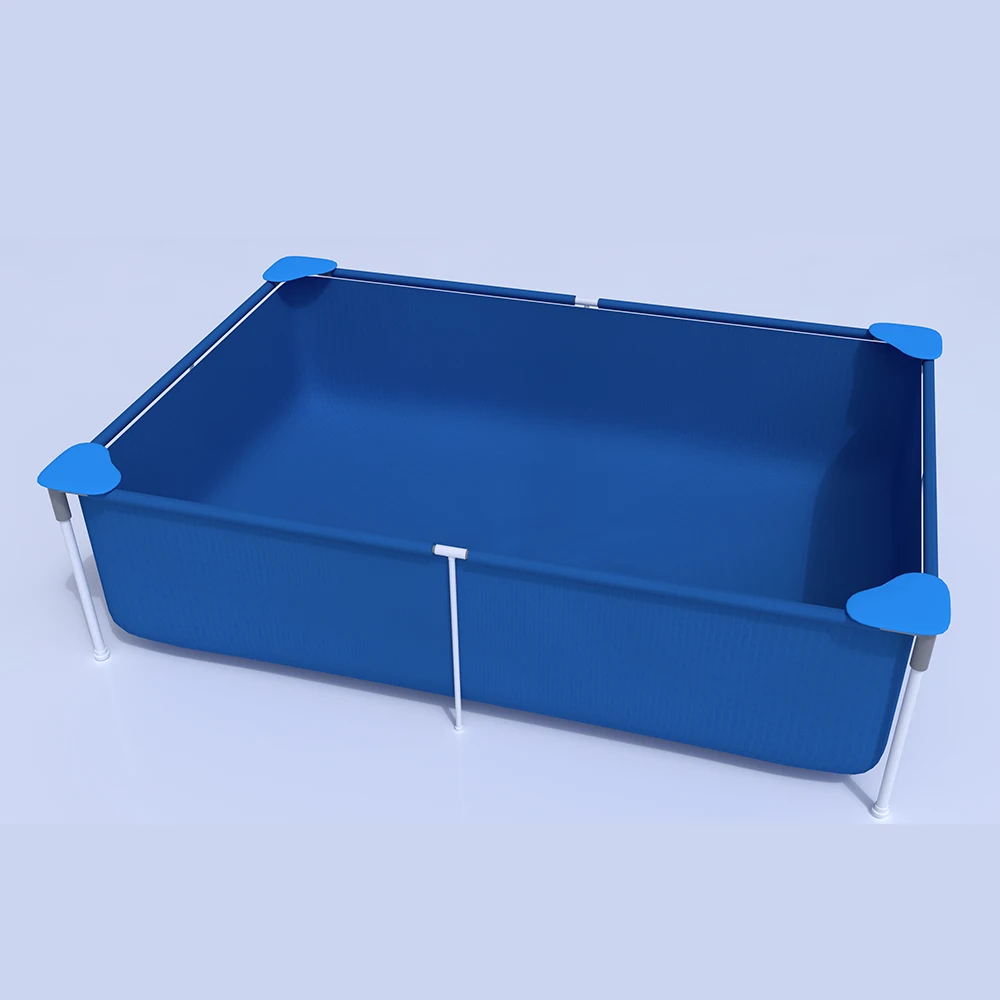 Blue Rectangular Steel Frame Pool Portable Container Swimming Pool for Kids and Adults Above Ground Family Swimming Pool