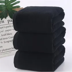 Custom Logo Cotton Black Towels For Hotel Home Black Makeup Towels 35x75cm 70x140cm Terry Cotton Black Bath Towel Sets