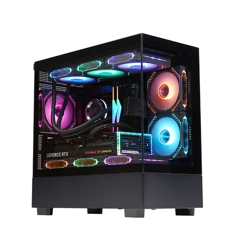 ZeroMaster MATX Micro ATX Gaming Computer Case with Aluminum Frame Tempered Glass Panel Supports 360 Water Cooler for Gamers