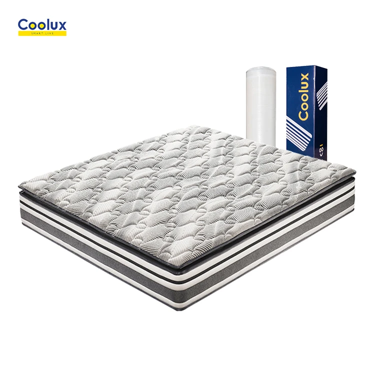COOLUX Modern bedroom furniture five star hotel mattress korean mattress memory foam Pocket compress spring king size mattress