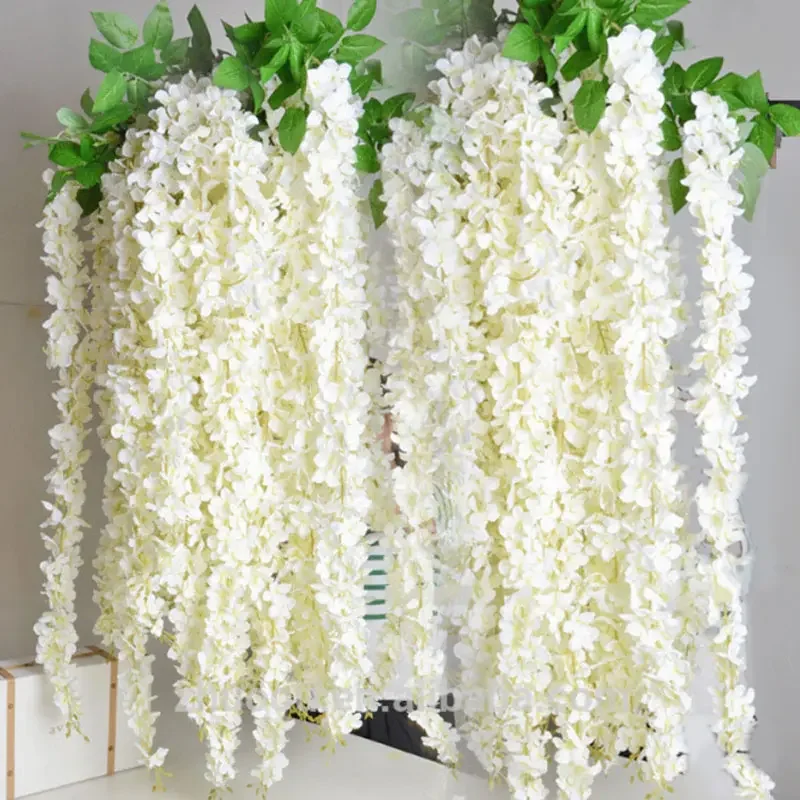 Wholesale Wedding Arch Hanging Decorative Faux Artificial Flower Wisteria Garland Vine Silk Artificial Flower Wisteria