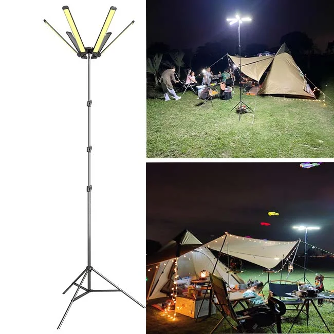 12V/220V COB Пикник барбекю 5 головок Портативный штатив фабрики пеший Туризм Удочка отдых на природе света