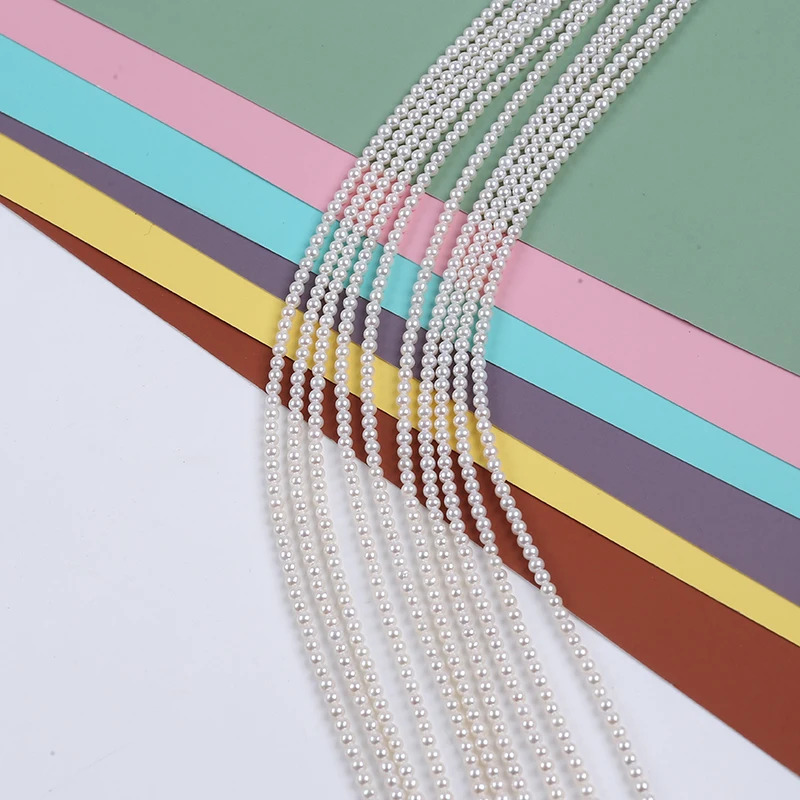 Natural Fashion 2.5-3mm A/AA/AAA Quality Round White Real Freshwater Pearl Strand