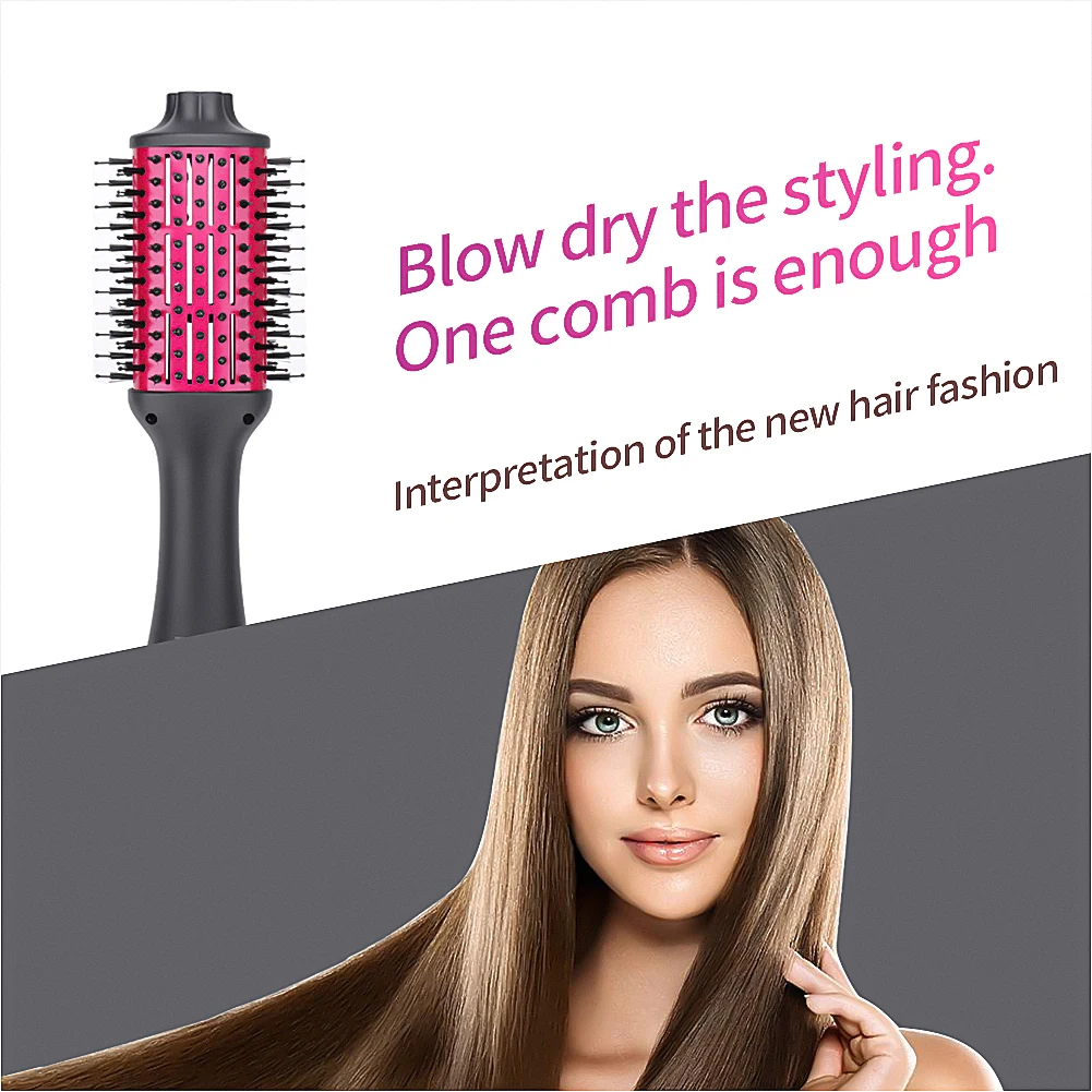 GTP 2021 Customized Private Label Vacuum Electroplating Electric High Temperature Straightener Hot Comb Curly Hair Hot Air Comb