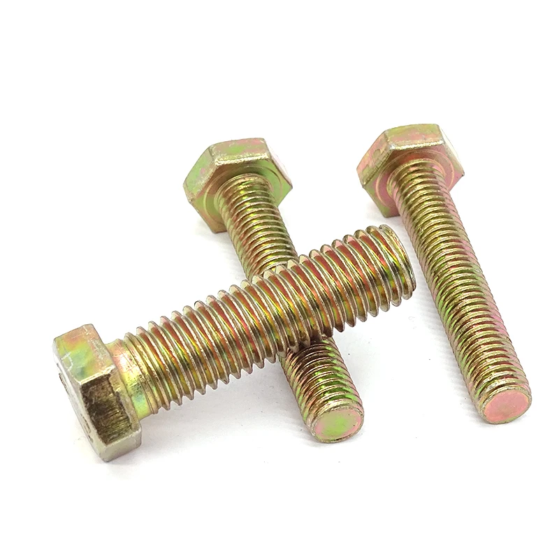 High Quality Fasteners Bolts For Industry Hexagon Screw And Nuts Din933 Zinc Plated Carbon Steel Yellow Brass Hex Head Bolts