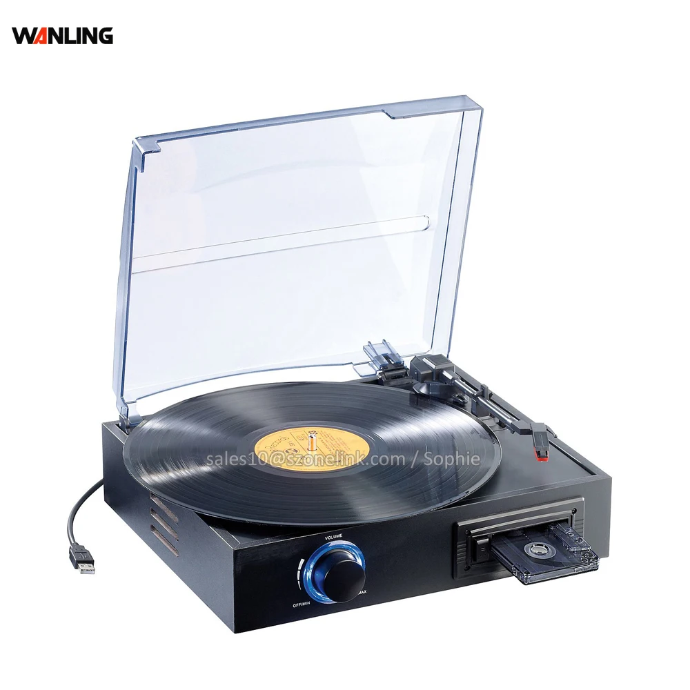 Cassette  play bluetooth function record player Audio Portable Turntable Record Player with cassette