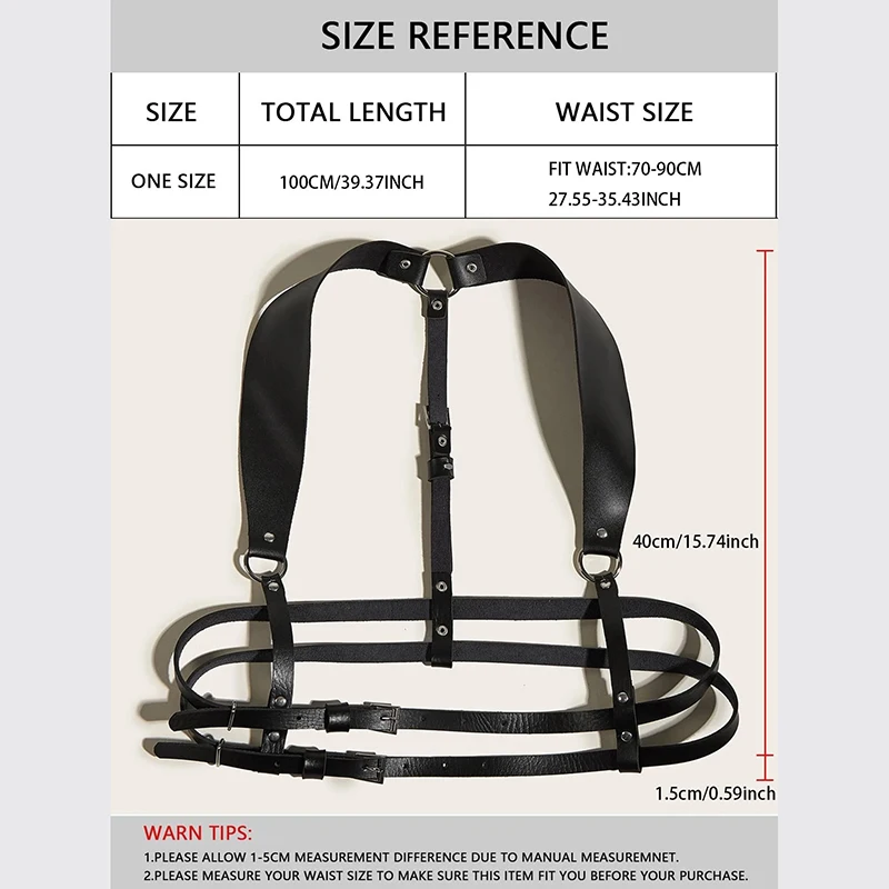 Women Body Strap Adjustable Belt Pu Leather Harness Waist Belts Ladies Double Layer Waist Belt