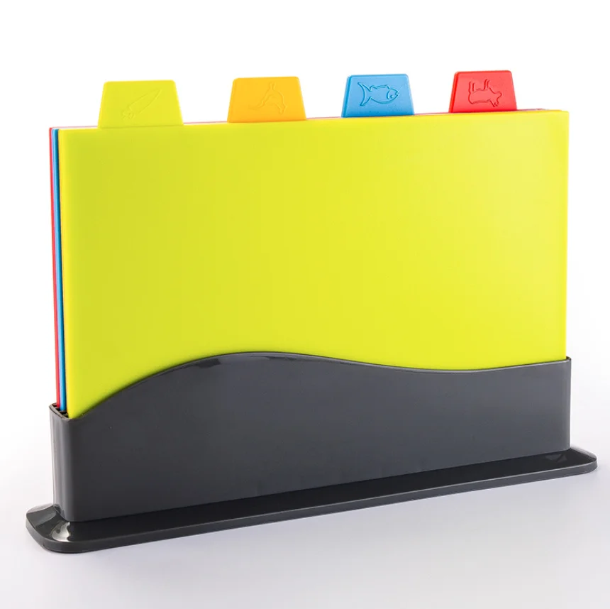 Color thickened sorting cutting board 4-piece set chopping board pp plastic chopping blocks