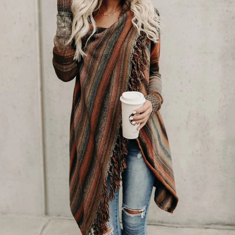 
Manufacturer Knit Cardigan Sweater Women Long Casual Cotton Knitted Ladies Knitwear Cardigan Computer Knitted Normal Long Sleeve 