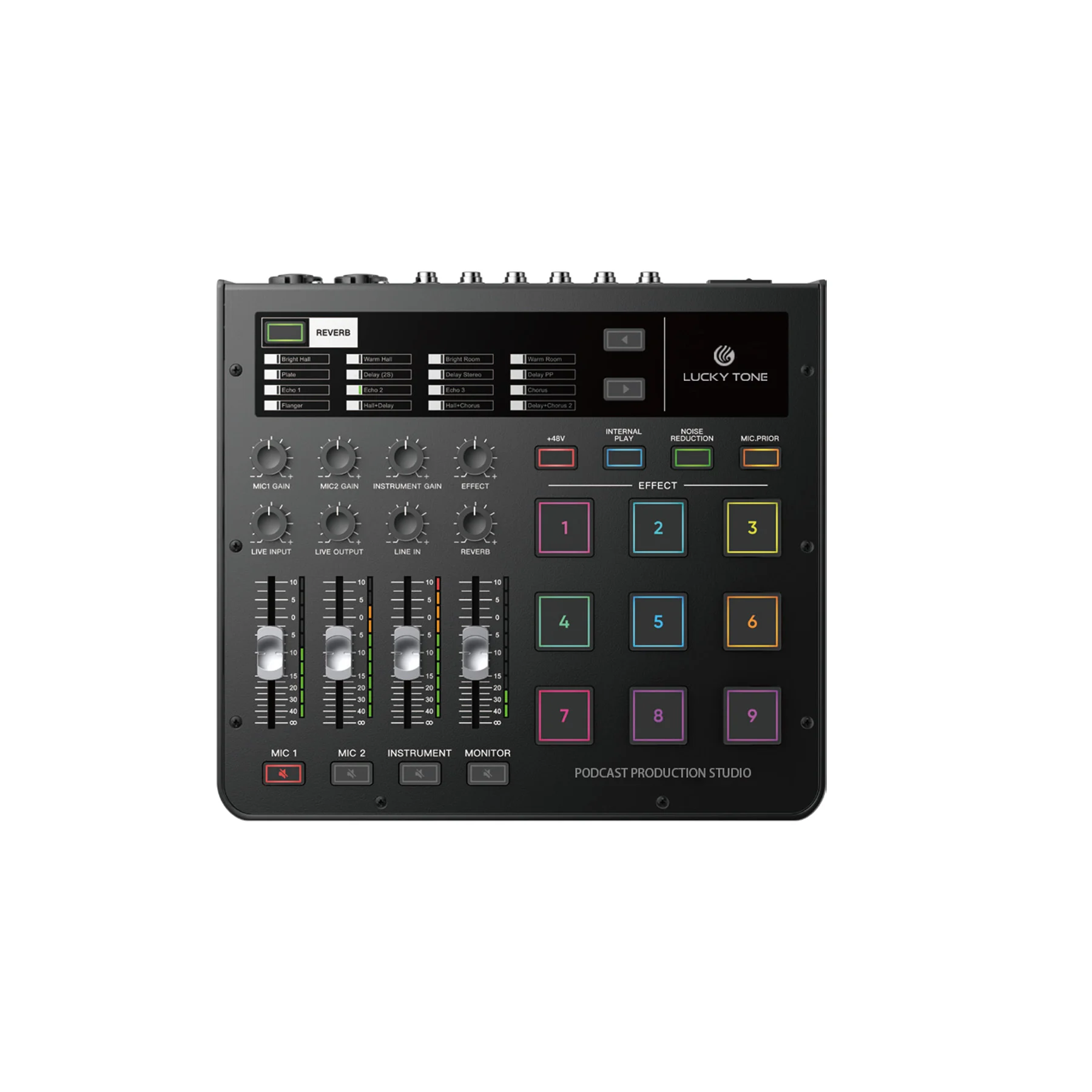 Factory OEM ODM User-Friendly Interface 8 Volume Knobs Podcast Production Studio Audio Mixer for Live  Streaming Applications