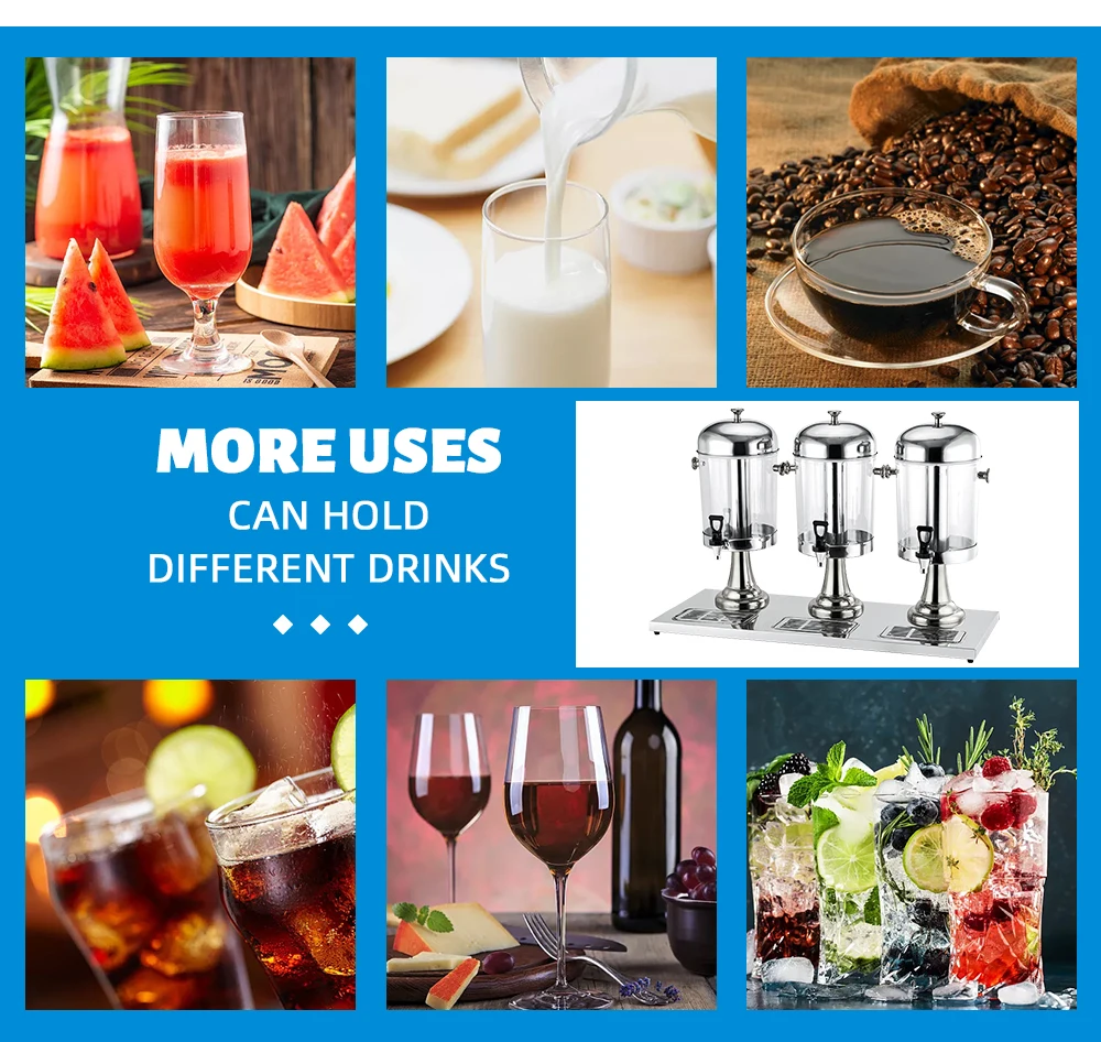 8L 201Stainless Steel  Wedding Beverage Dispenser Beer Tower Soda Dispenser With Tap