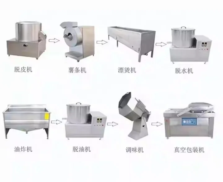 LT French Fries Production Line Semi Automatic Small Scale Potato Flakes Chips Processing Plant Making Machines