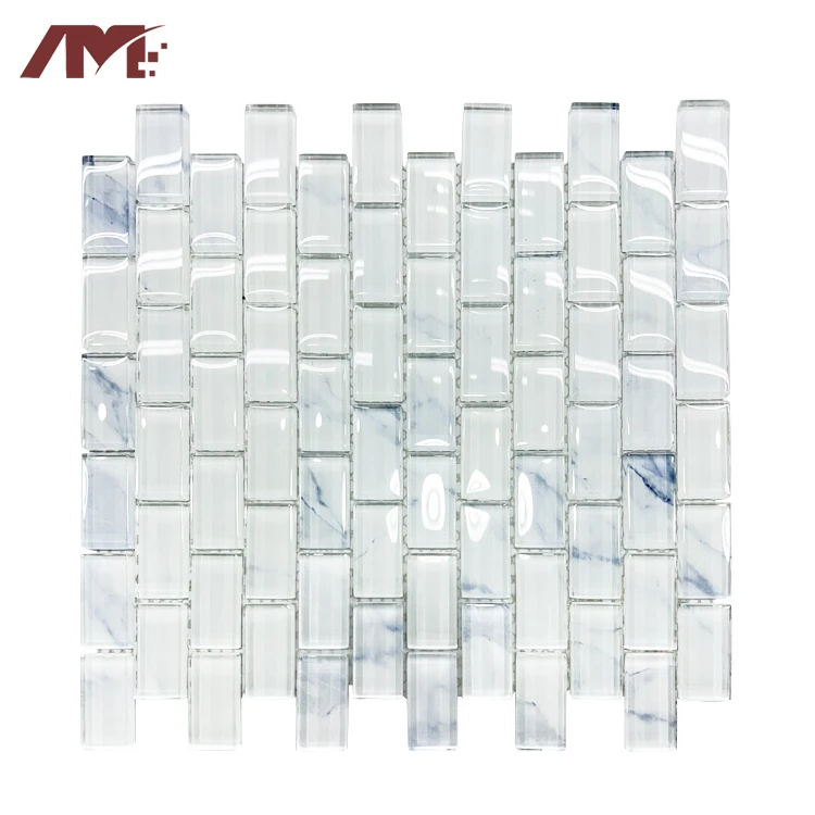 hotel bathroom toilet wall white waterproof mosaic glass crystal tiles