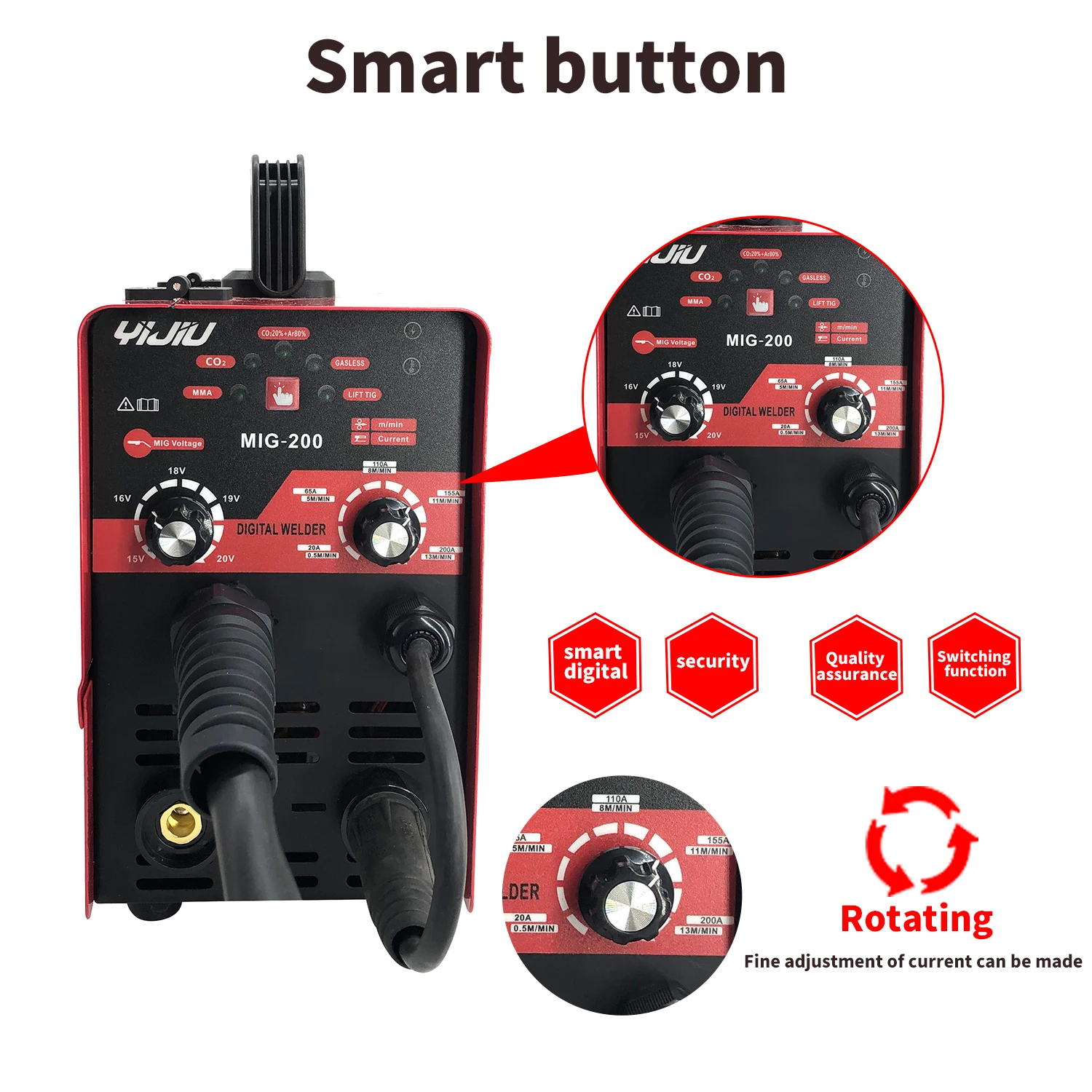 YIJIU 220V 120A Multifunctional Inverter MIG Welder Portable 3 in 1 MMA/ MIG/ LIFT TIG  Gas & Gasless Machine  Stock Available