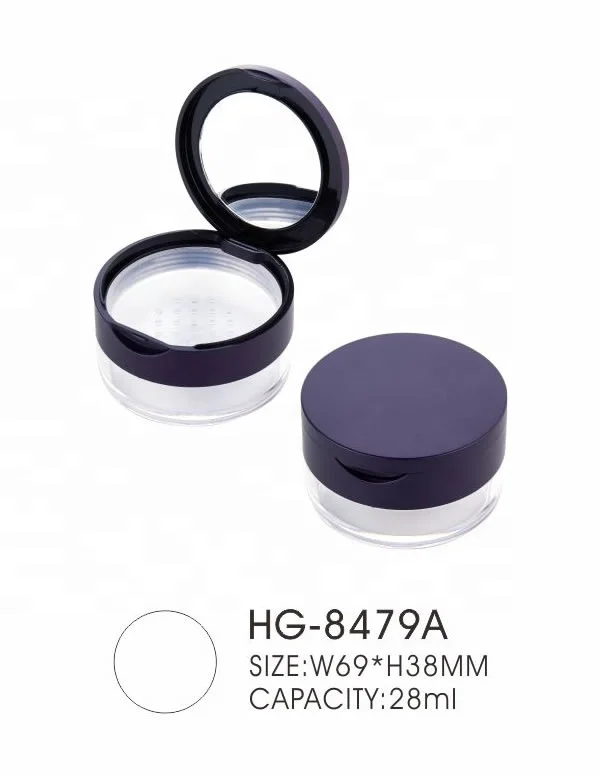 eautiful 3D Printing Empty Compact with Brush Diameter 67 Mirror Clear Round Plastic Packaging Loose Powder Case