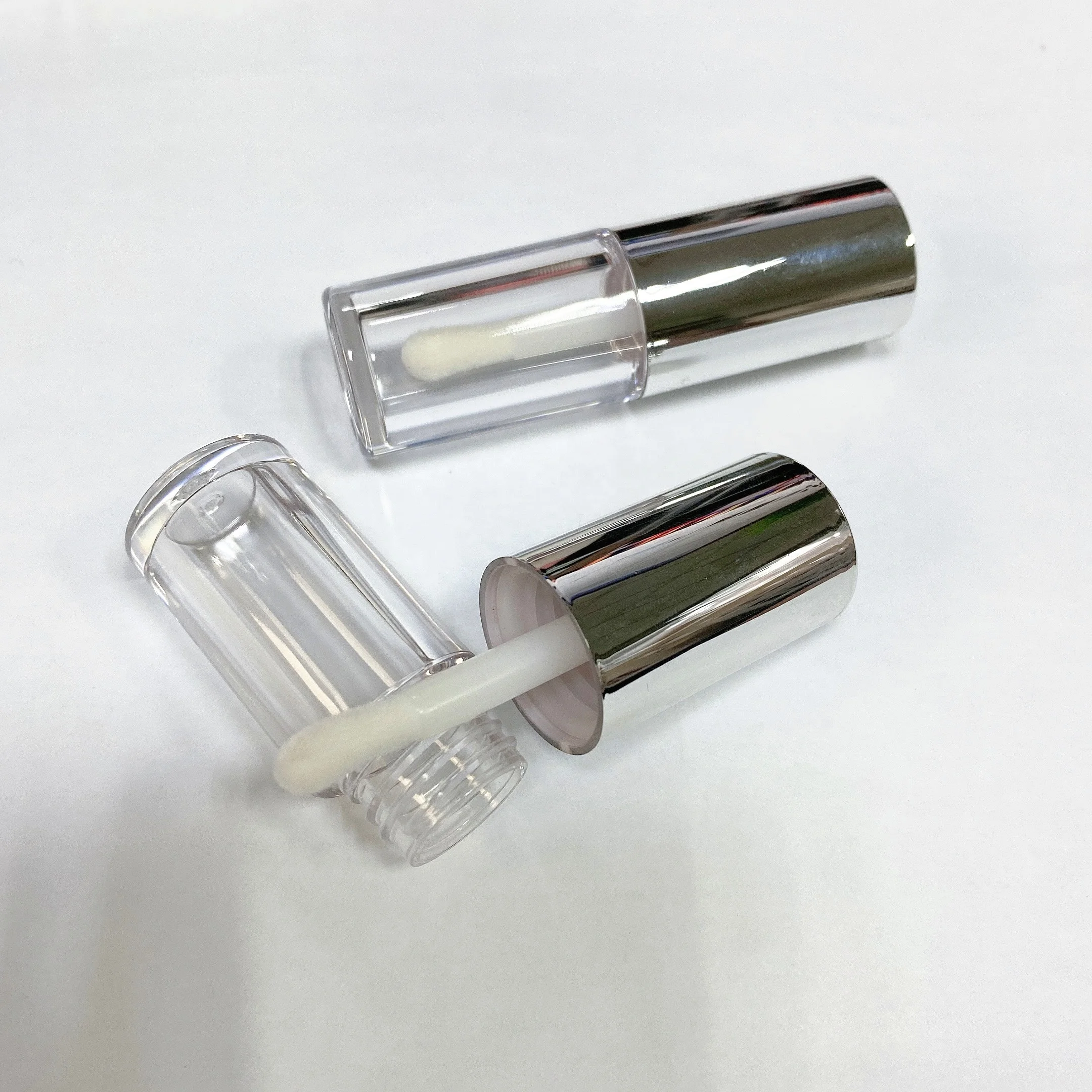 Недорогой прозрачный хром черный синий Омбре квадратный верх плоский блеск для губ серебряные розовые градиентные тюбики 5 мл 7 мл 15 мл для жидкого блеска для губ