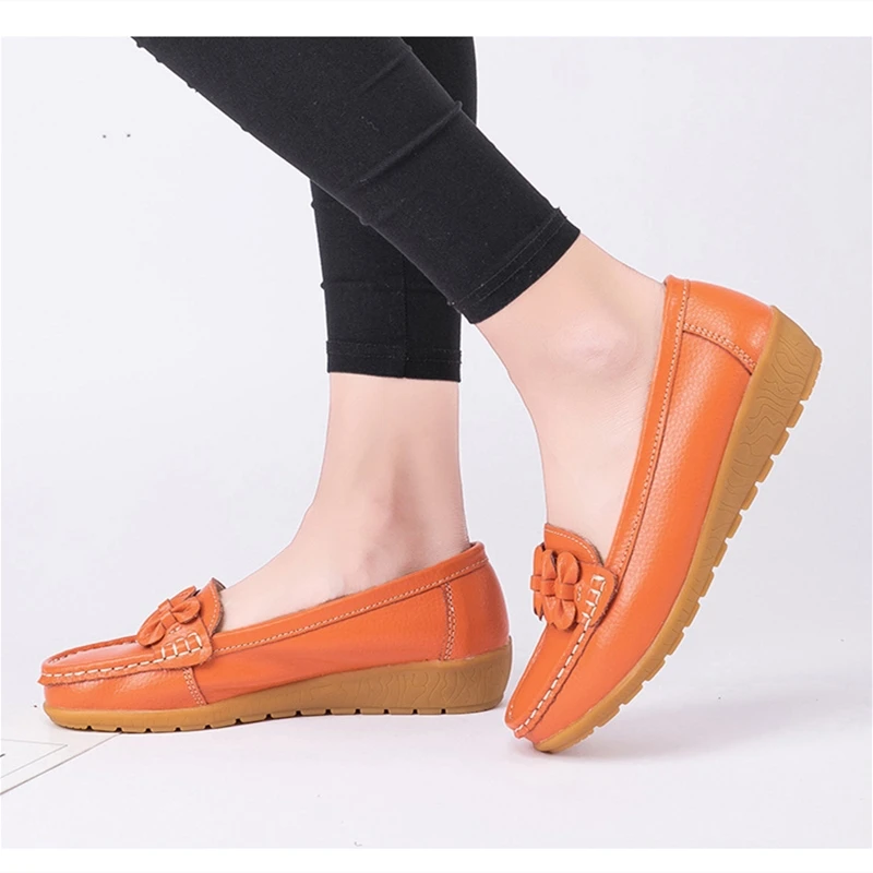 Latest Design Fashion Female Flat Women Leather Loafers Shoes
