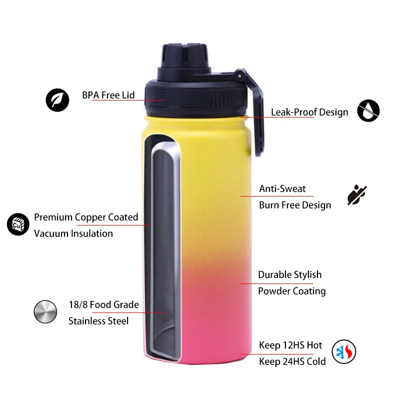 Portable Outdoor Sport Wide Mouth Stainless Steel 40 oz Insulated Water Bottle