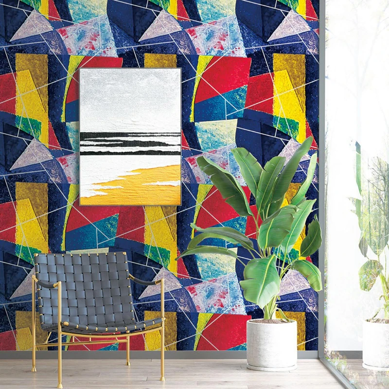 Modern 3D Wallpaper Simple Geometric Lines  Home Decor Wallpaper Waterproof Design PVC Abstract Vinyl Wallpaper