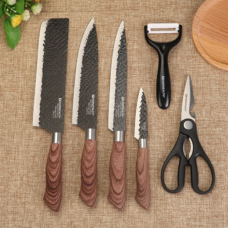 
 Restaurant Kitchen non-stick coating  knife set Medical stone knife set  kitchen knife set handle With Gift Color Box  