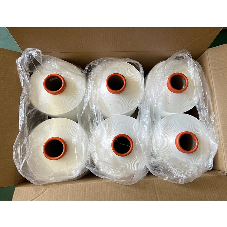 Customized raw-white polyester yarn 75/72 spun yarn 100% polyester yarn for sale